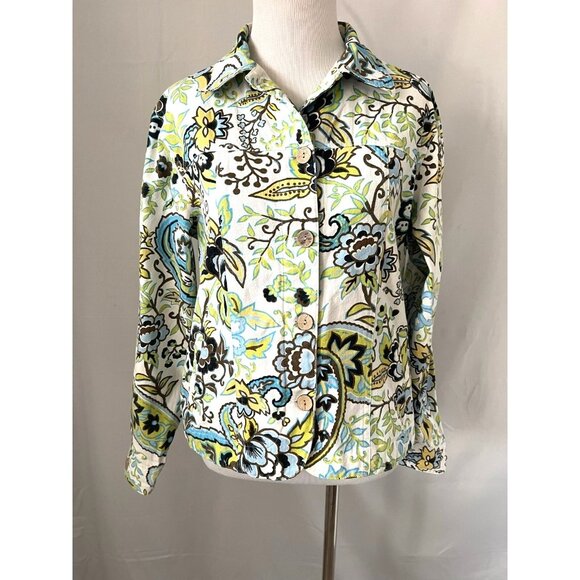Coldwater Creek Paisely Print Cotton Jacket w/Pockets Size 2X 18 20 Plus Size - Picture 3 of 6